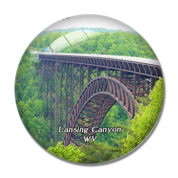 Lansing Canyon Bridge West Virginia USA 3D Fridge Magnet Crystal Glass