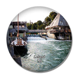 Leland Fishtown Michigan USA 3D Fridge Magnet Crystal Glass