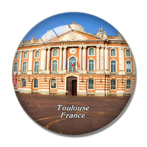 France Capitol square Toulouse 3D Fridge Magnet Crystal Glass