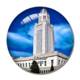 Lincoln Nebraska State Capitol USA 3D Fridge Magnet Crystal Glass