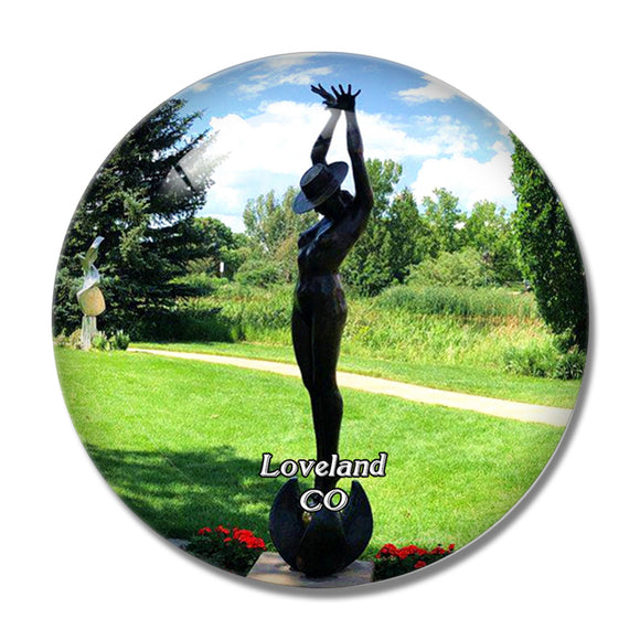 Loveland Sculpture Garden Colorado USA 3D Fridge Magnet Crystal Glass