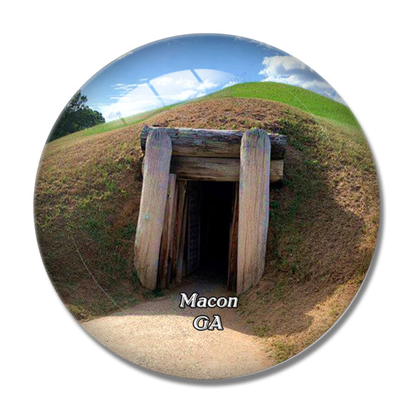 Macon Ocmulgee Mounds National Historical Park Georgia USA 3D Fridge Magnet Crystal Glass