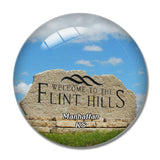 Manhattan Flint Hills Discovery Center Kansas USA 3D Fridge Magnet Crystal Glass