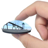 Manistee Lighthouse Michigan USA 3D Fridge Magnet Crystal Glass
