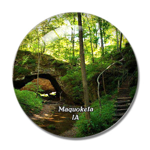 Maquoketa Caves Park Iowa USA 3D Fridge Magnet Crystal Glass