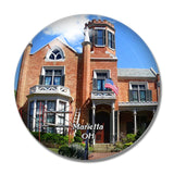 Marietta Castle Ohio USA 3D Fridge Magnet Crystal Glass