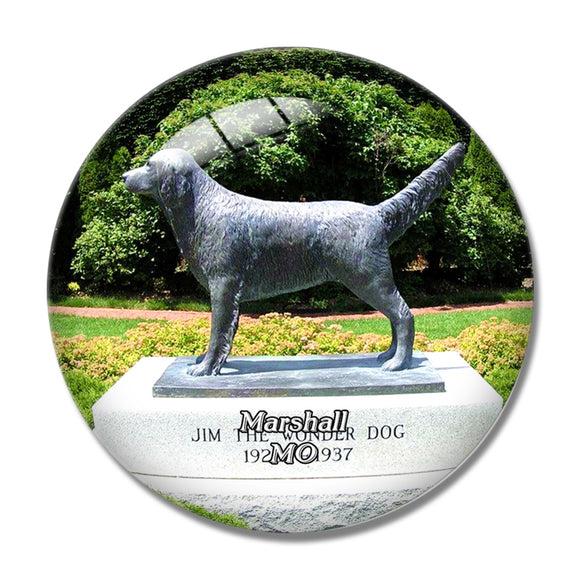 Marshall Wonder Dog Memorial Garden Missouri USA 3D Fridge Magnet Crystal Glass