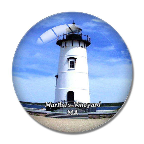 Martha's Vineyard Edgartown Lighthouse Massachusetts USA 3D Fridge Magnet Crystal Glass