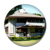 Mason  Stockman House Museum Iowa USA 3D Fridge Magnet Crystal Glass