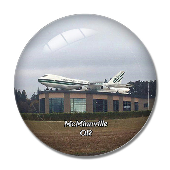 McMinnville Space Museum Oregon USA 3D Fridge Magnet Crystal Glass