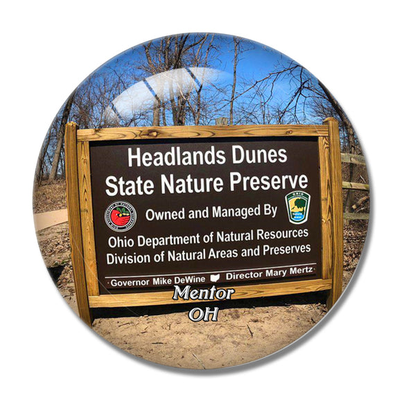 Mentor Headlands Beach State Park Ohio USA 3D Fridge Magnet Crystal Glass