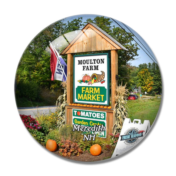 Meredith Moulton Farm New Hampshire USA 3D Fridge Magnet Crystal Glass