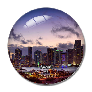 Miami Florida USA 3D Fridge Magnet Crystal Glass