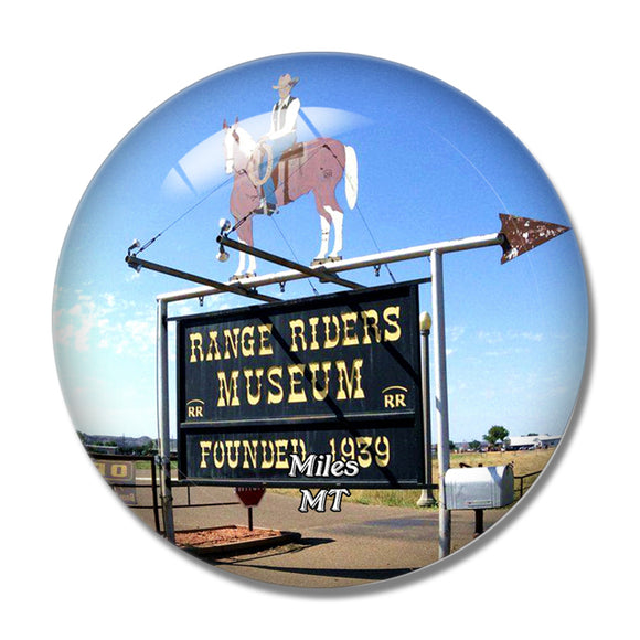 Miles  Range Riders Museum Montana USA 3D Fridge Magnet Crystal Glass