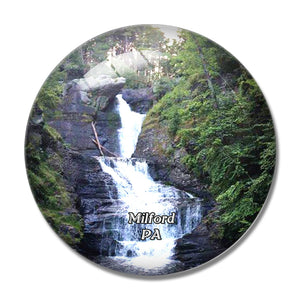 Milford Raymondskill Falls Pennsylvania USA 3D Fridge Magnet Crystal Glass