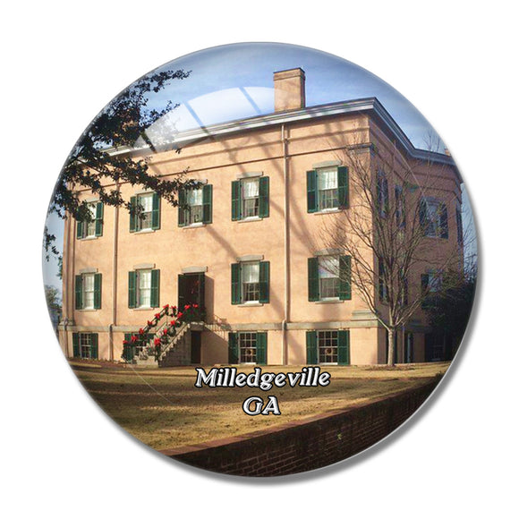 Milledgeville Old Mansion Georgia USA 3D Fridge Magnet Crystal Glass