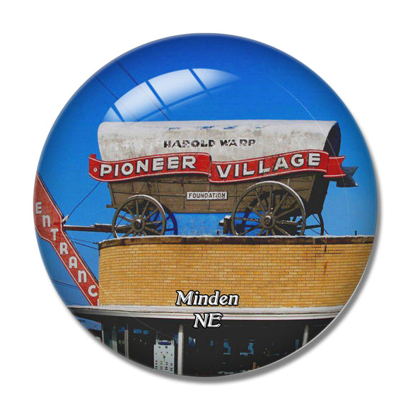 Minden Pioneer Village Nebraska USA 3D Fridge Magnet Crystal Glass