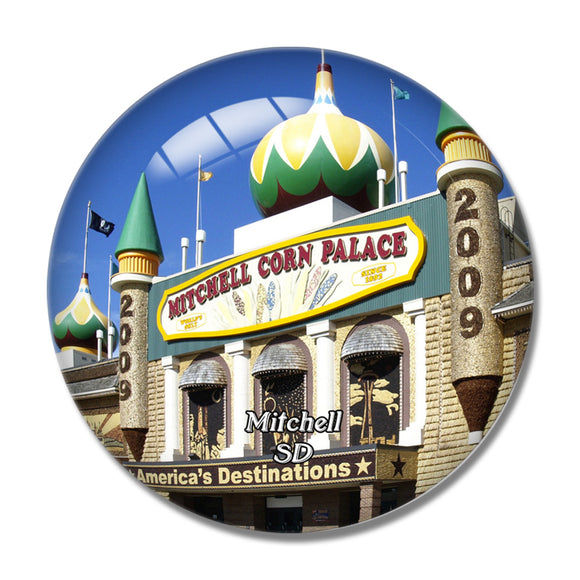 Mitchell Corn Palace South Dakota USA 3D Fridge Magnet Crystal Glass