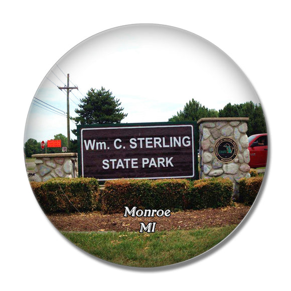 Monroe Sterling State Park Michigan USA 3D Fridge Magnet Crystal Glass