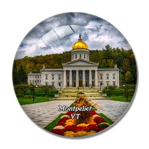 Montpelier State House Vermont USA 3D Fridge Magnet Crystal Glass