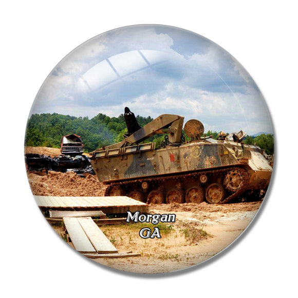 Morgan Tank Town Georgia USA 3D Fridge Magnet Crystal Glass