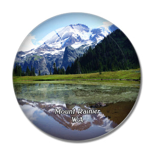 Mount Rainier Washington USA 3D Fridge Magnet Crystal Glass