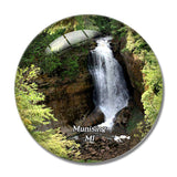 Munising Miners Falls Michigan USA 3D Fridge Magnet Crystal Glass