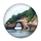 Munising Pictured Rocks Michigan USA 3D Fridge Magnet Crystal Glass