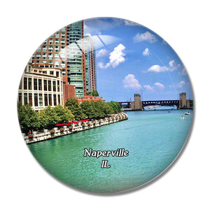 Naperville Riverwalk Illinois USA 3D Fridge Magnet Crystal Glass