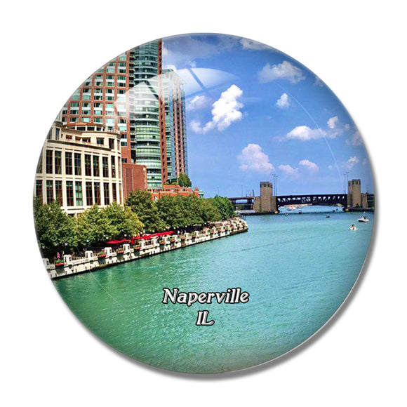 Naperville Riverwalk Illinois USA 3D Fridge Magnet Crystal Glass