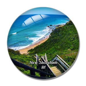 New Shoreham Mohegan Bluffs Rhode Island USA 3D Fridge Magnet Crystal Glass