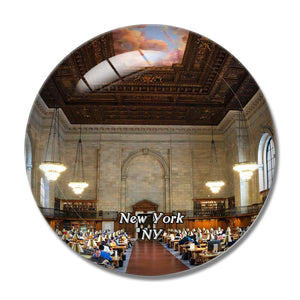 New York Public Library NY USA 3D Fridge Magnet Crystal Glass