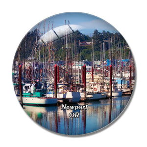 Newport Historic Bayfront Oregon USA 3D Fridge Magnet Crystal Glass