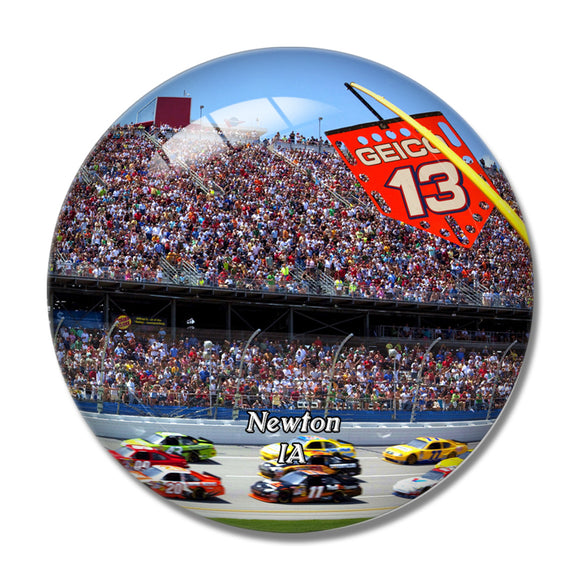 Newton Iowa Speedway USA 3D Fridge Magnet Crystal Glass