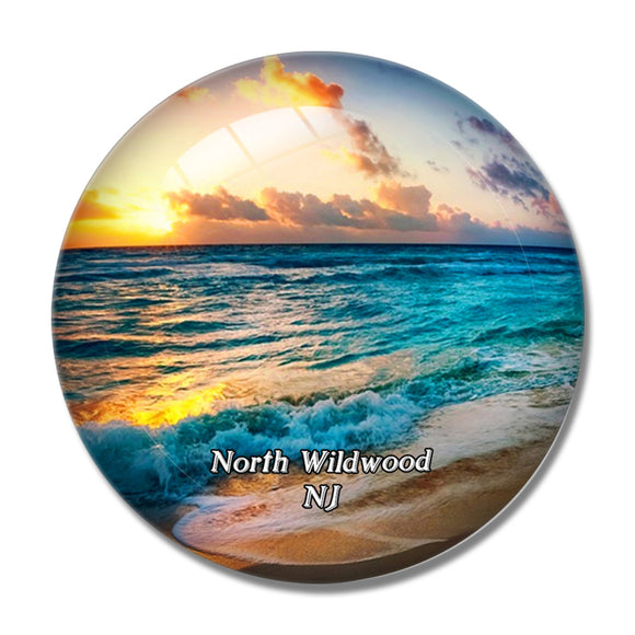 North Wildwood Beach New Jersey USA 3D Fridge Magnet Crystal Glass