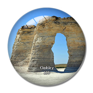 Oakley Monument Rocks Kansas USA 3D Fridge Magnet Crystal Glass