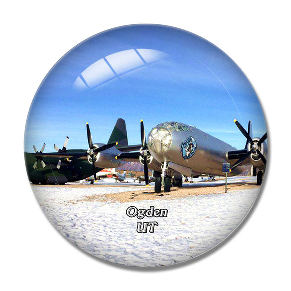 Ogden Aerospace Museum Utah USA 3D Fridge Magnet Crystal Glass