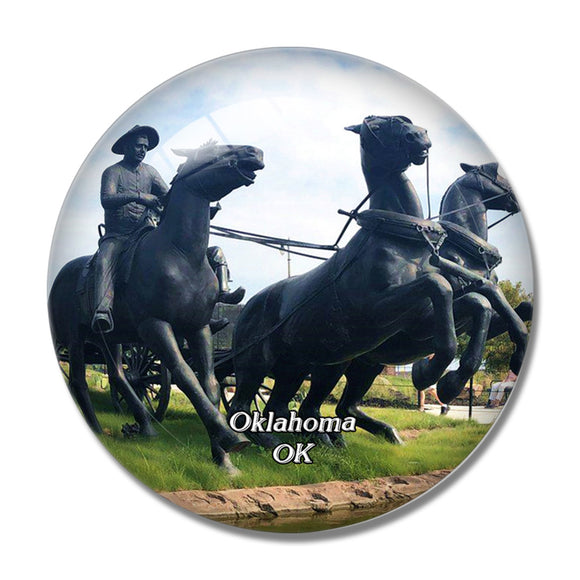 Oklahoma  Bricktown USA 3D Fridge Magnet Crystal Glass