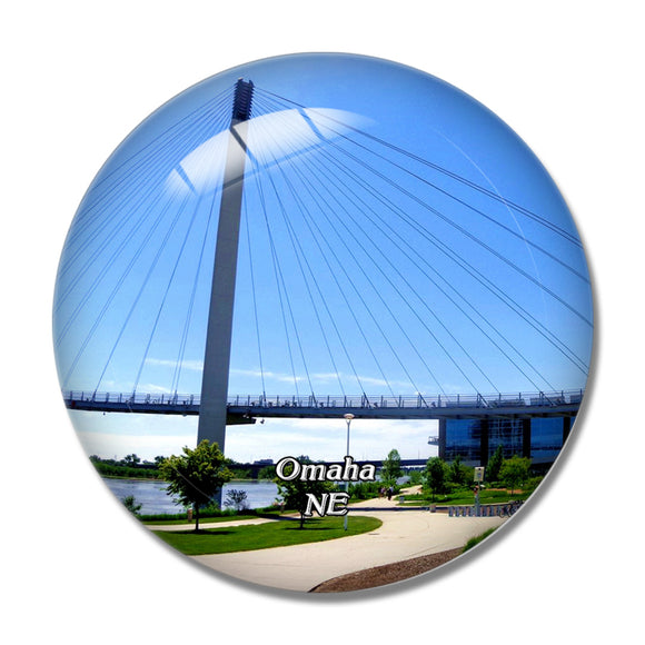 Omaha Bob Kerrey Pedestrian Bridge Nebraska USA 3D Fridge Magnet Crystal Glass