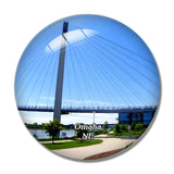 Omaha Bob Kerrey Pedestrian Bridge Nebraska USA 3D Fridge Magnet Crystal Glass