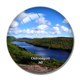 Ontonagon Lake Michigan USA 3D Fridge Magnet Crystal Glass