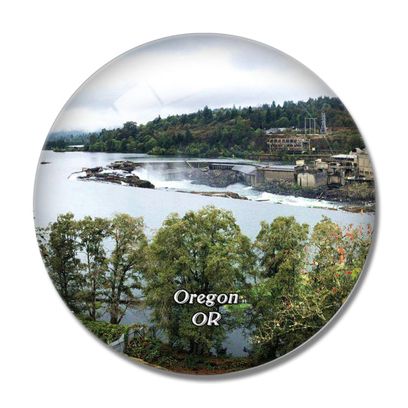 Oregon  Willamette Falls USA 3D Fridge Magnet Crystal Glass