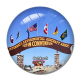 Oshkosh Aviation Museum Wisconsin USA 3D Fridge Magnet Crystal Glass