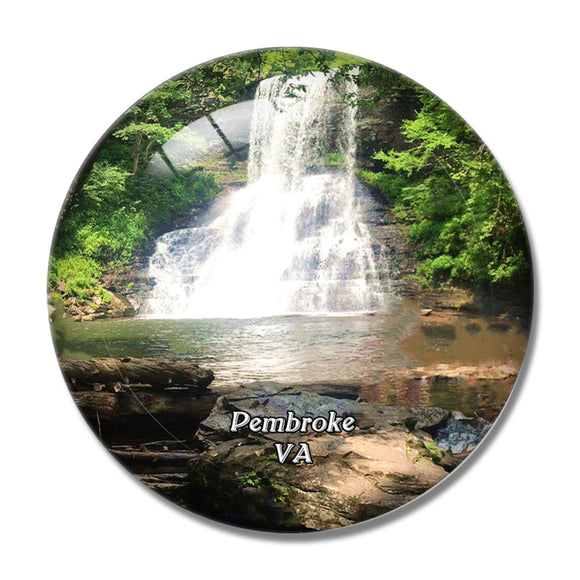 Pembroke Cascade Falls Virginia USA 3D Fridge Magnet Crystal Glass