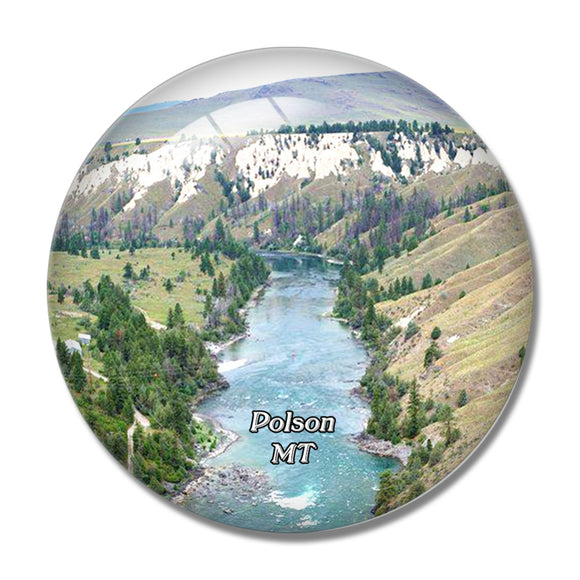 Polson Flathead Lake Montana USA 3D Fridge Magnet Crystal Glass