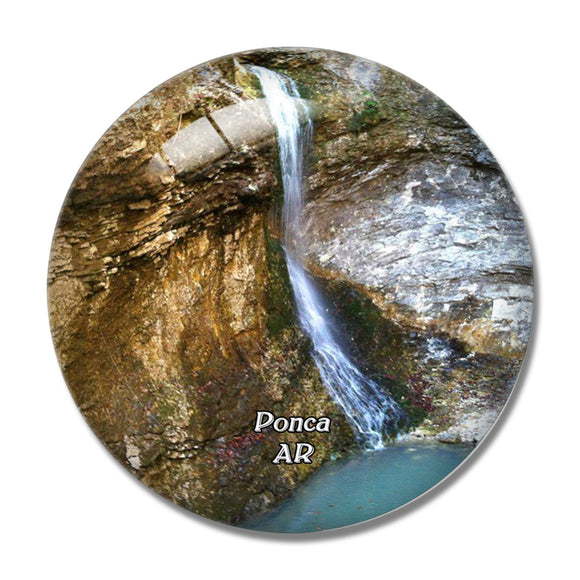 Ponca Waterfall Arkansas USA 3D Fridge Magnet Crystal Glass