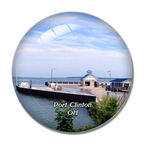 Port Clinton Miller Boat Line Ohio USA 3D Fridge Magnet Crystal Glass