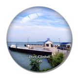 Port Clinton Miller Boat Line Ohio USA 3D Fridge Magnet Crystal Glass