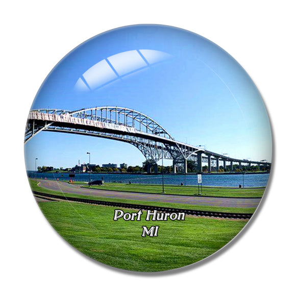 Port Huron Blue Water Bridge Michigan USA 3D Fridge Magnet Crystal Glass