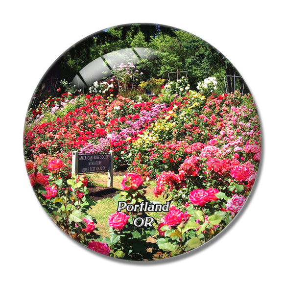 Portland International Rose Garden Oregon USA 3D Fridge Magnet Crystal Glass